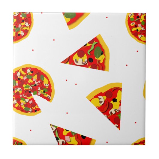 Pizza Slices Moderne Pizzeria Fliese (Vorderseite)