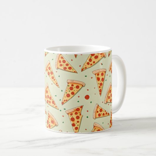Pizza Slices Pattern Kaffeetasse (VorderseiteRechts)