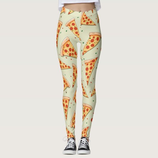 Pizza Slices Pattern Leggings (Vorderseite)