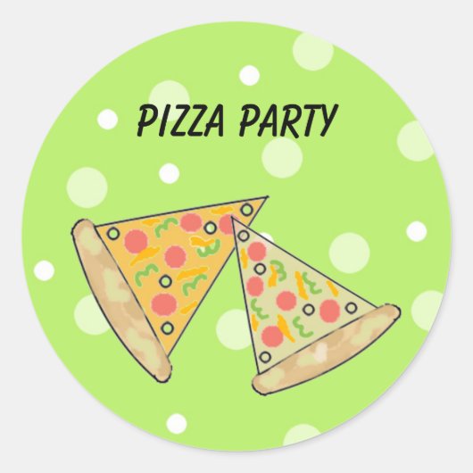 Pizza Slices Pizza Party Runder Aufkleber (Vorderseite)
