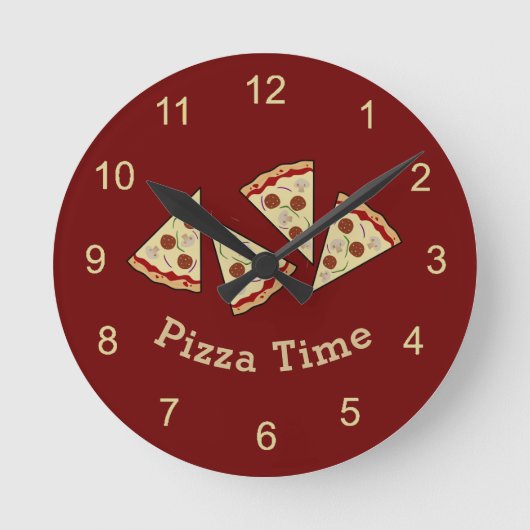 Pizza Slices Wall Clock Runde Wanduhr (Vorderseite)
