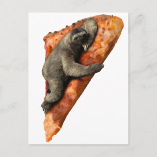 Pizza Sloth Postkarte