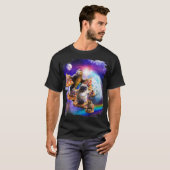 Pizza Sloth Pug Hamster In Space Galaxy Funny T-Shirt (Vorne ganz)