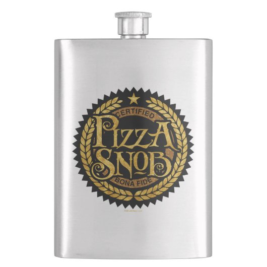 Pizza Snob - lustiger Pizzafreund Flachmann (Vorderseite)