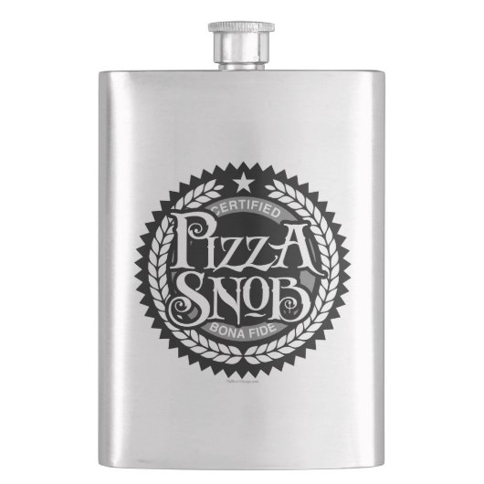 Pizza Snob - lustiger Pizzafreund Flachmann (Vorderseite)