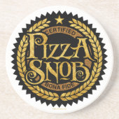 Pizza Snob - lustiger Pizzafreund Getränkeuntersetzer (Vorne)