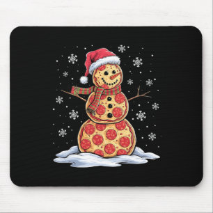 Pizza Snowman - Weihnachtsmannmütze - Pizza-Party  Mousepad