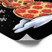 Pizza Snowman - Weihnachtsmannmütze - Pizza-Party Poster (Ecke)