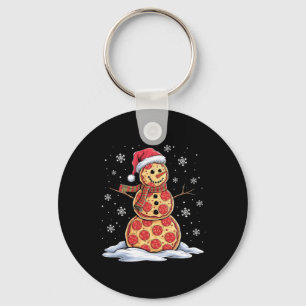 Pizza Snowman - Weihnachtsmannmütze - Pizza-Party  Schlüsselanhänger
