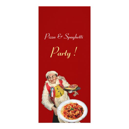 PIZZA & SPAGHETTI PARTY ITALIENISCHE KÜCHE, RESTAU WERBEKARTE (Vorne)