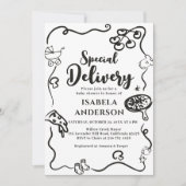 Pizza, Special Delivery Baby Shower Einladung (Vorderseite)