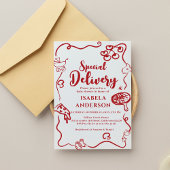 Pizza,special Delivery Baby Shower Invitation Einladung