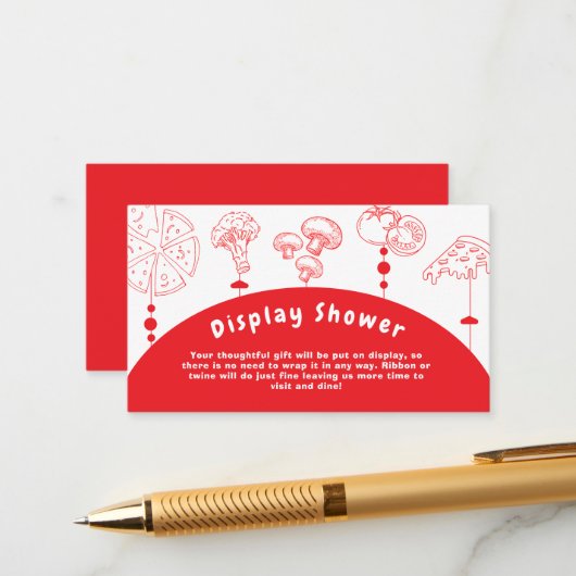 Pizza Special Delivery Display Dusche Begleitkarte (Vorderseite/Rückseite Beispiel)