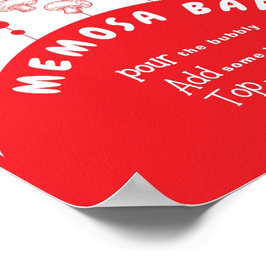 Pizza Special Delivery Memosa Bar Sign Poster (Ecke)