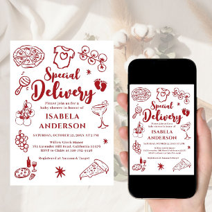 Pizza, Spezial-Lieferung Baby Shower Einladung