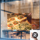 Pizza Square Pizza Shop Fensteraufkleber (Café-Fenster)