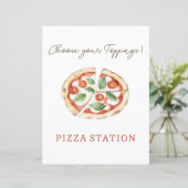 Pizza Station Custom Table Sign (Stehend Vorderseite)