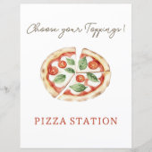 Pizza Station Custom Table Sign (Vorderseite)