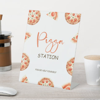 Pizza Station Schild, Pizza 1. Geburtstag Party Ze Sockelschild