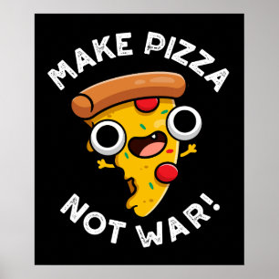 Pizza statt Krieg Funny Peace Pub Dark BG Poster