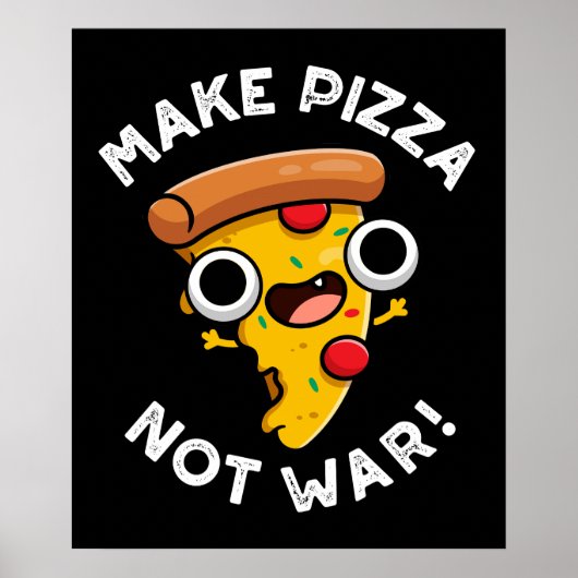 Pizza statt Krieg Funny Peace Pub Dark BG Poster (Vorne)