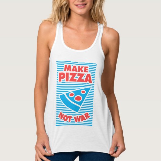 Pizza statt Krieg, lustige Typografie, Tank Top (Vorderseite)