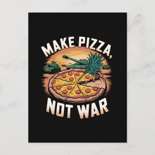 Pizza statt Krieg Postkarte (Vorderseite)