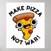 Pizza statt War Funny Peace Pub Poster (Vorne)