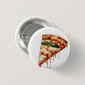 Pizza-Stück mit klebrigem geschmolzenem Käse Margh Button (Vorne & Hinten)
