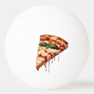 Pizza-Stück mit klebrigem geschmolzenem Käse Margh Tischtennisball