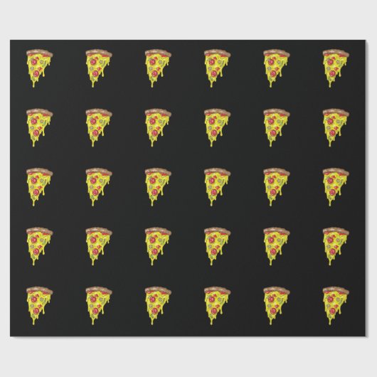 Pizza Stück Salami Geschenkpapier (Flach)