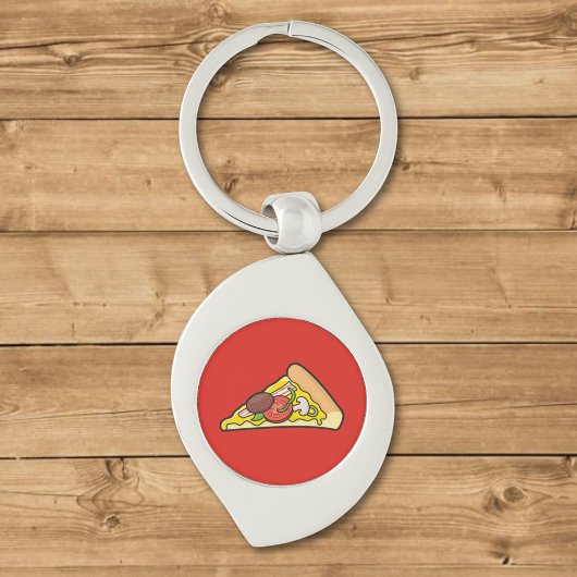 Pizza-Stück Schlüsselanhänger