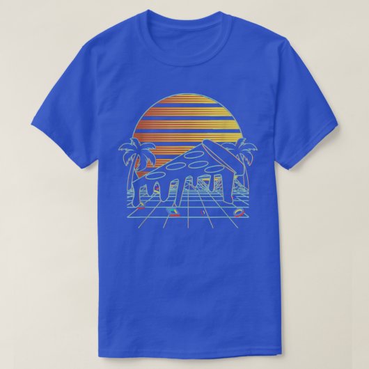 Pizza Sunset Ästhetischer 80er Vaporwave Fast Food T-Shirt (Design vorne)