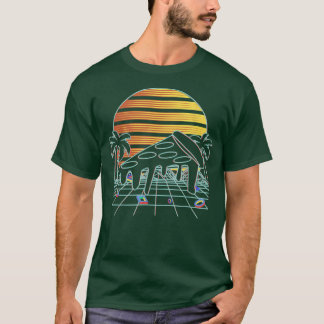 Pizza Sunset Ästhetischer 80er Vaporwave Fast Food T-Shirt