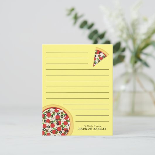 Pizza Supreme Combo Niedlich Kid Flat Stationierun Dankeskarte (Stehend Vorderseite)