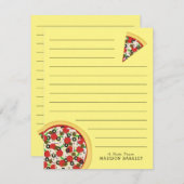 Pizza Supreme Combo Niedlich Kid Flat Stationierun Dankeskarte (Vorne/Hinten)