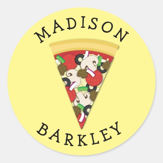 Pizza Supreme Combo Niedlich Kid Umschlag Aufklebe Runder Aufkleber (Vorderseite)