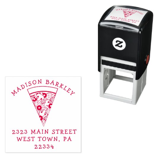 Pizza Supreme Combo Niedlich Kids Rücksendeadresse Permastempel (Beispiel)