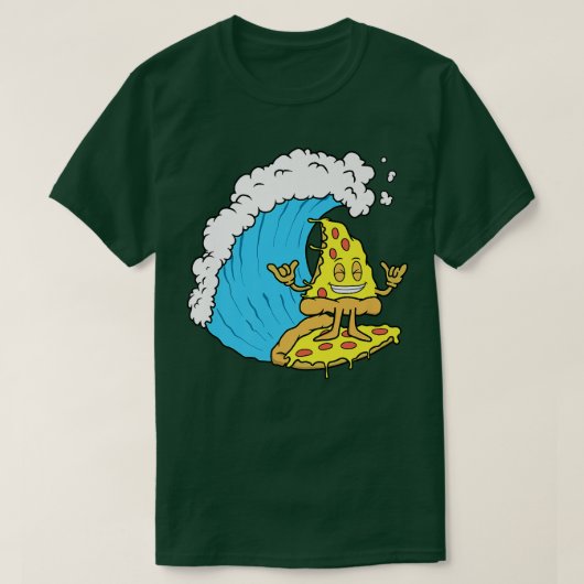 Pizza Surfing Cheese Slice Surfer Wave Riding Funn T-Shirt (Design vorne)