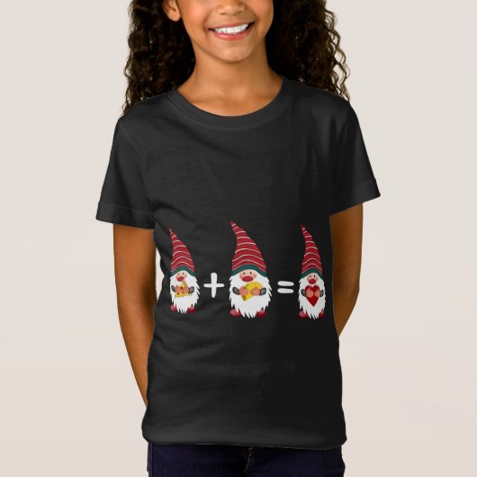 Pizza Taco Gnome Herz Funny Christmas Feinschmecke T-Shirt (Vorderseite)