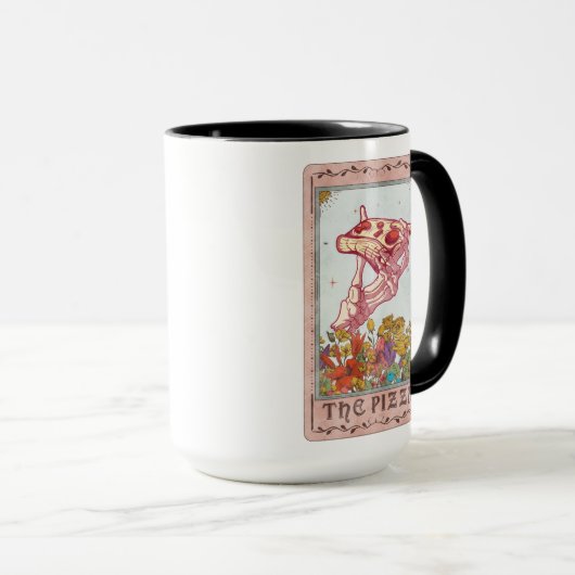 Pizza Tarot Card Funny Tarot Skelett Tasse (VorderseiteRechts)
