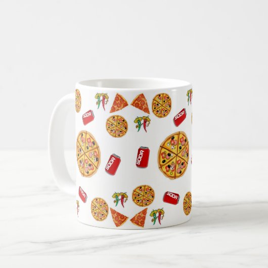 Pizza-Tasse Kaffeetasse (Vorderseite Links)