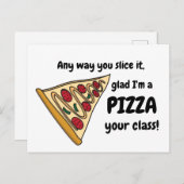 Pizza Teacher Vielen Dank Postkarte (Vorne/Hinten)