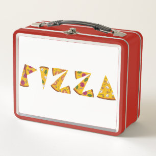 Pizza Text aus Scheiben Metall Brotdose