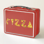 Pizza Text aus Scheiben Metall Brotdose (Rückseite)