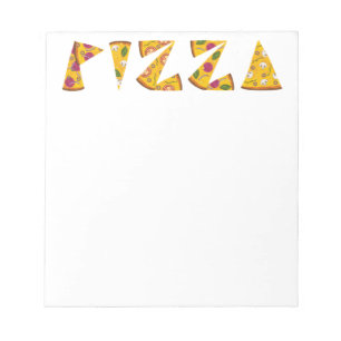 Pizza Text aus Scheiben Notizblock