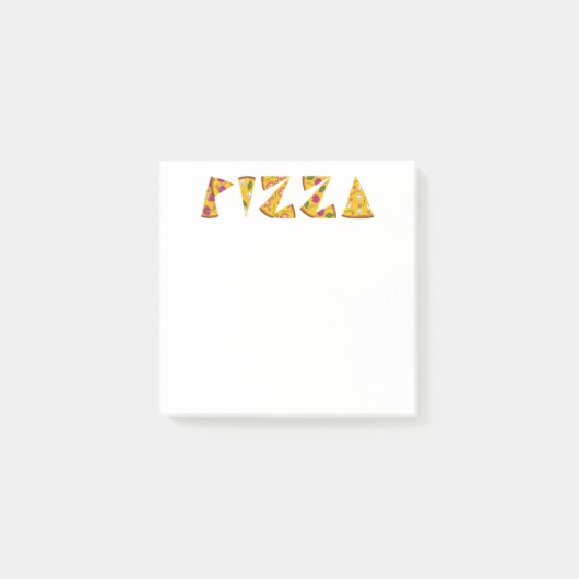 Pizza Text aus Scheiben Post-it Klebezettel (Vorderseite)