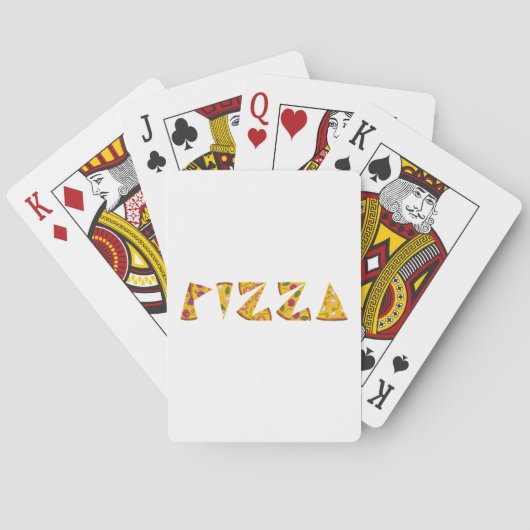 Pizza Text aus Scheiben Spielkarten (Rückseite)
