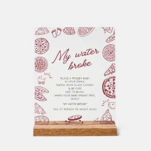 Pizza-Theme-Baby Dusche, Wasser-Brettspiel-Zeichen Acrylschild