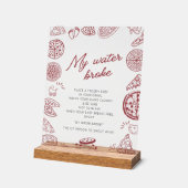 Pizza-Theme-Baby Dusche, Wasser-Brettspiel-Zeichen Acrylschild (Winkel)